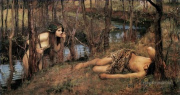 Une naïade ou Hylas avec une nymphe John William Waterhous Peinture à l'huile